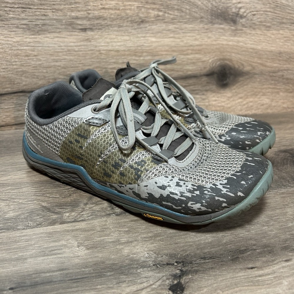 Merrell Trail Glove‎ 5 Women Sz 6 Gray Minimalist Zero Drop Shoe J52848 Barefoot